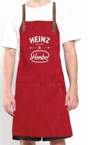 Honbo 及 Heinz 為是次合作更特別推出限量版tee shirt 及圍裙。由5月28日至30日期間，各分店每日頭57位選購Heinz Tomato Ketchup Burger 茄汁漢堡的客人，可額外獲贈限量版tee shirt 或圍裙乙份。數量有限，送完即止。