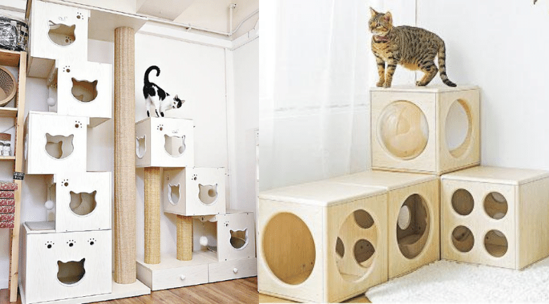 隨意組合——在Three Little Meow可找到拍拍方格跳箱窩，共有4個款式，主人可根據家中環境和貓咪需要隨意組合，也可單個使用。（$650至$950不等）（品牌提供）