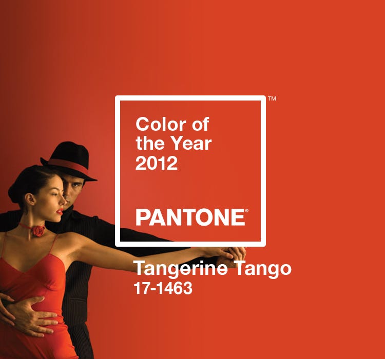 pantone coloroftheyear 年度代表顏色 2012年度代表顏色 探戈橘 tangerinetango