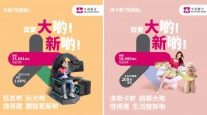 大新「快應錢」幫客戶「度到盡」,助客戶體驗「大啲」、享受「新啲」— 分期「快應錢」以低息助客戶時刻享受生活新鮮感;清卡數「快應錢」貸款額充裕,最快24小時助客戶清晒卡數,生活變「新啲」。