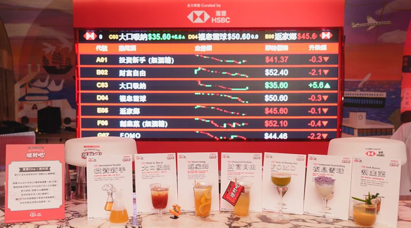 「滙豐One理財吧！」以理財投資為主題，透過七款主題特飲帶來「投資價格可升可跌」體驗，深入淺出拆解理財智慧。
