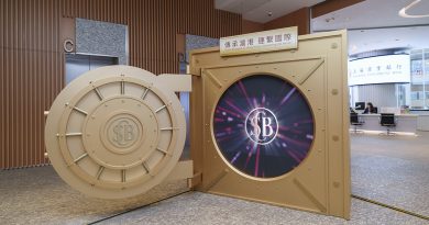 金庫門裝置：參照1931年位於上海市寧波路50號上海商業儲蓄銀行總行大樓內的金庫門，完美展示高度信賴及嚴密保安。打開金庫大門，將帶領參觀者連接世界各地的黃金機遇及環球商機。