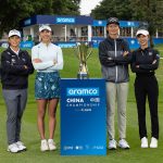 左起﹕球員殷若寧、艾莉森·李(Alison Lee)、許贏及何沐妮。