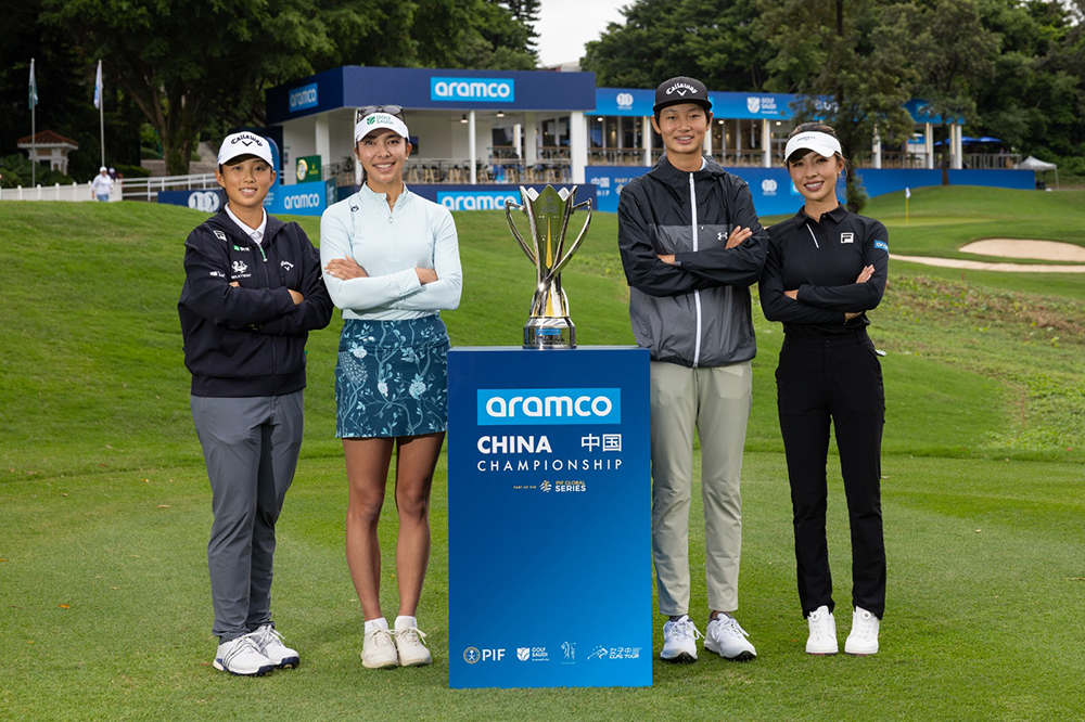 左起﹕球員殷若寧、艾莉森·李(Alison Lee)、許贏及何沐妮。