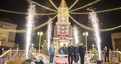 香港興業國際執行主席查懋成率領集團執行委員會成員，與中信泰富代表副總裁郭家驊，以及超人氣歌手兼演員魏浚笙（Jeffrey）一同主持亮燈儀式