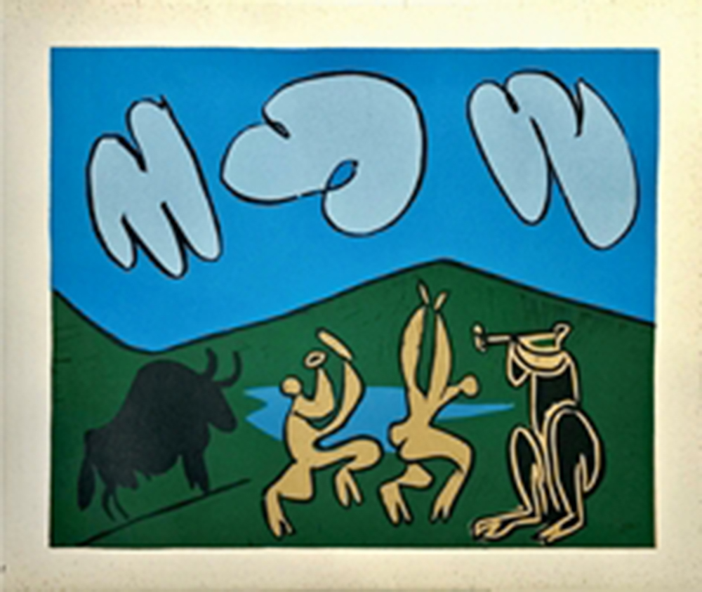 畢加索（Pablo Picasso） 《與黑牛的酒神節》（Bacchanale au taureau noir）