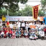 香港潮屬社團總會監事會主席陳振彬，副主席陳誠傑、楊玳詩、陳香蓮等來到尖沙咀區英歌舞快閃巡演