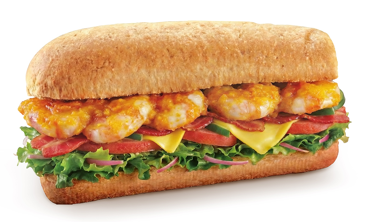 Salted Egg Yolk Sauce Bacon Shrimp Sub 鹹蛋黃醬爽蝦煙肉潛艇堡